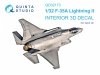 Quinta Studio QD32173 F-35A 3D-Printed & coloured Interior on decal paper (Italeri) 1/32